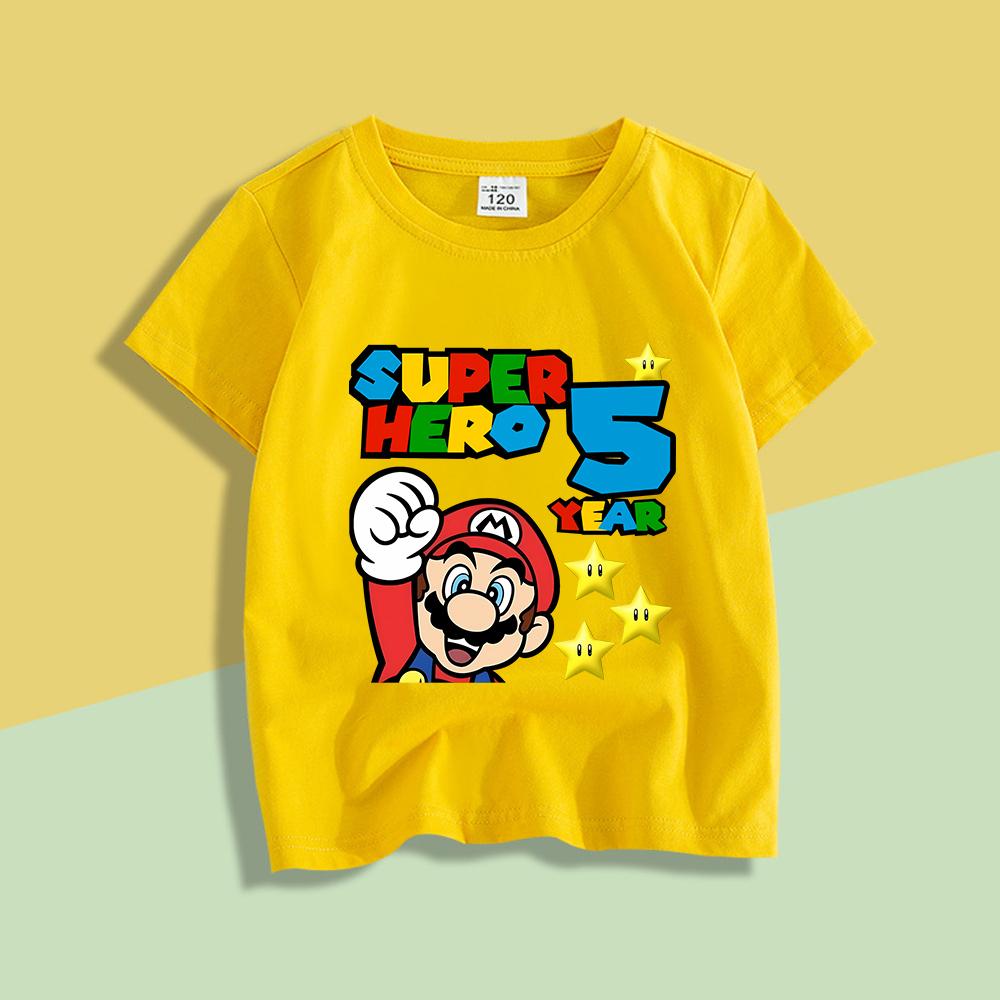 Men Women T Shirt Women Tee Boys Girls Top Adults Children Parent Child Cotton Kid Tshirts Super Mario Bros Birthday Anime Tee