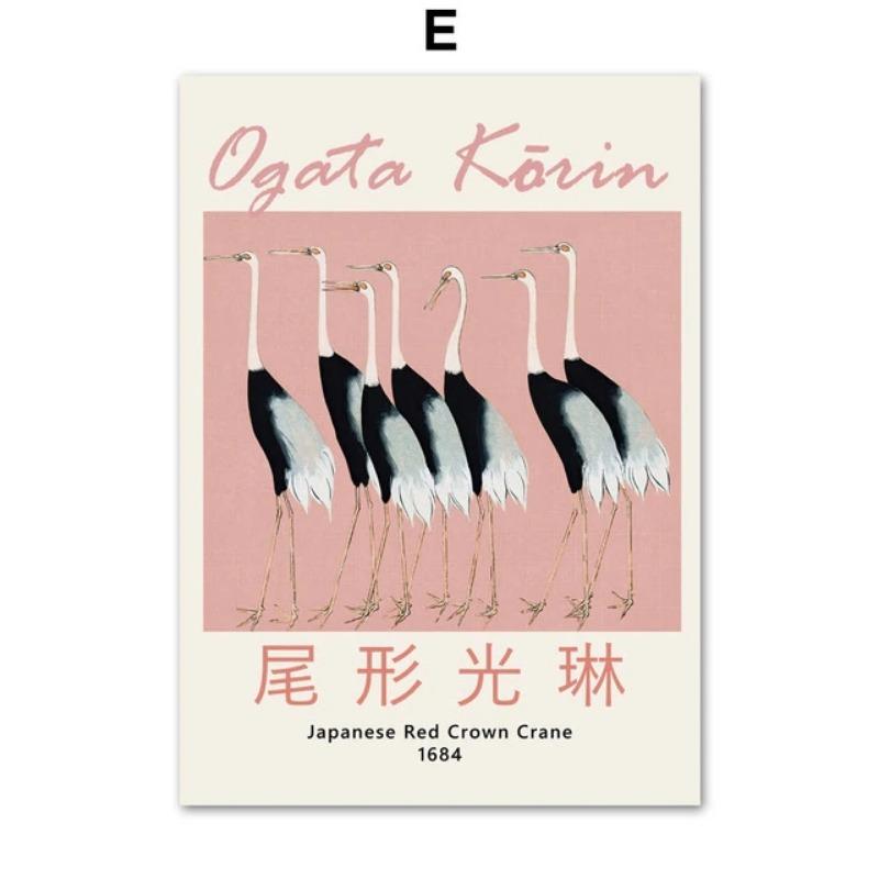 Japan Style Peacock Wall Art Hokusai Ohara Koson Canvas Painting Nordic Posters And Prints Wall Pictures For Living Room Decor