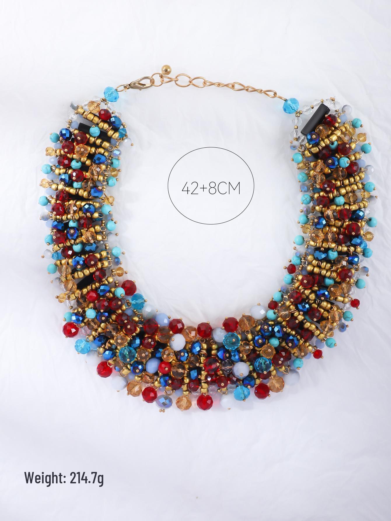 

Богемский хрустальный чокер: Яркое ожерелье ручной работы для женщин