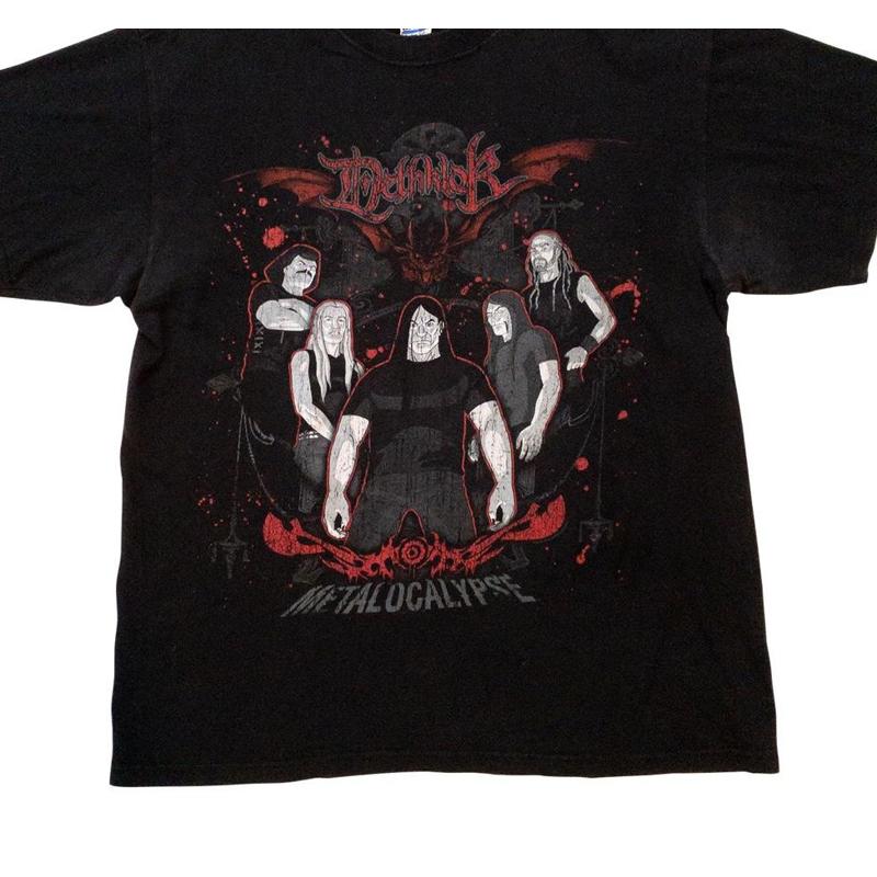 Metalocalypse Dethklok Band T Shirt All Size S красный