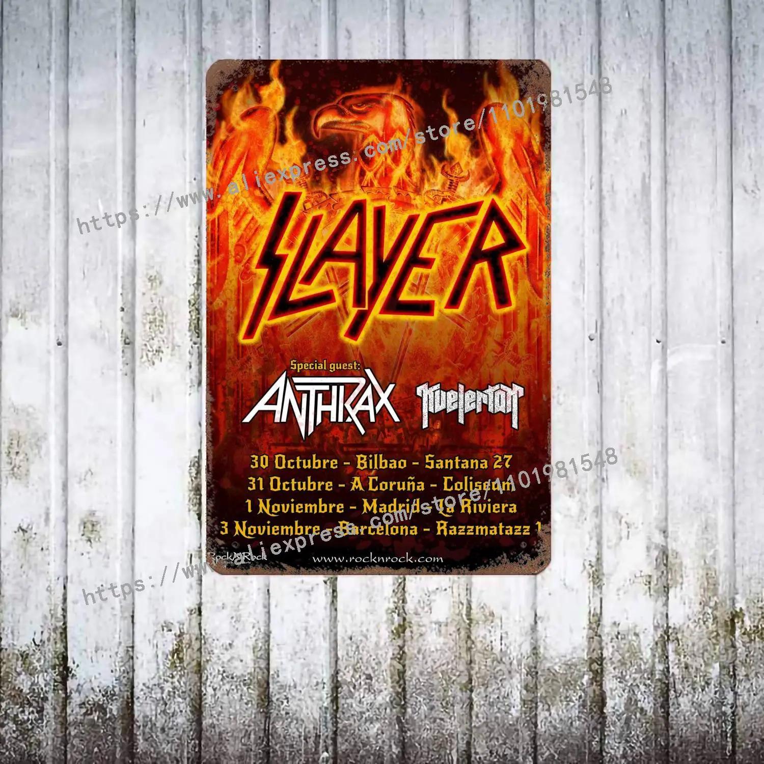 

Slayer Eagle Музичний Постер Декор Постер Вінтажний Металевий Знак Декоративна Табличка для Пабу Бару Чоловічої Печери Клубу Настінна Прикраса 20x30cm（7.8x11.8inch）