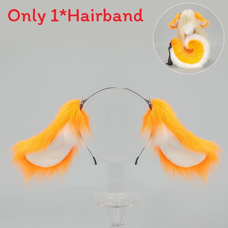 Set Cosplay con Orecchie e Coda da Cane Anime Giapponese con Accessori Peluche per Feste di Halloween
