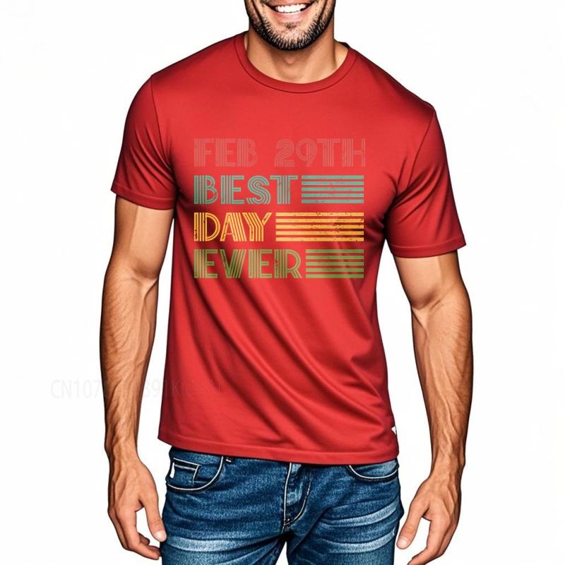 men tshirt Black summer Women tshirt Feb 29th Best Day Ever Short Sleeve Breathable Crew Neck Tshirt new cotton male teeshirt