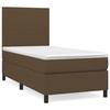 3141588 vidaXL Lit à sommier tapissier avec matelas Marron foncé 90x200 cm