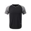 T-shirt da uomo leggera a maniche corte con scollo a V, vestibilità muscolare, traspirante, per palestra, allenamento, vestibilità slim, maglietta estiva