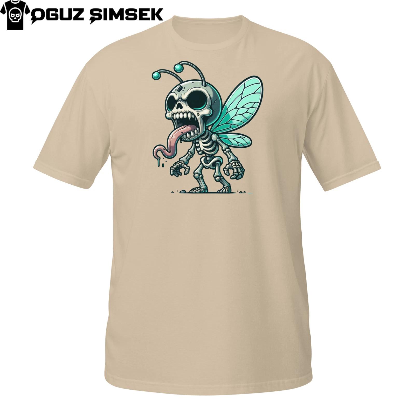 Mutant Insect Skeleton T-Shirt Mens Womens Tees Top | Creepy Skull Bug Monster | Fly Zombie Tee S
