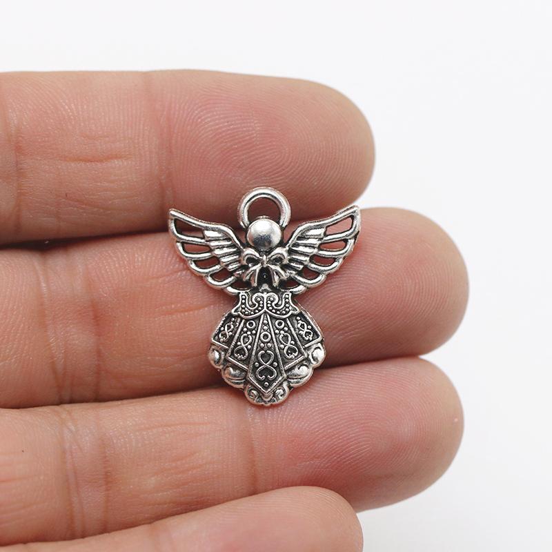 10 ks 27x24mm starožitné stříbrné barvy křídlo strážného anděla korálky přívěsky pro DIY ručně vyráběné náramky náhrdelníky výroba šperků