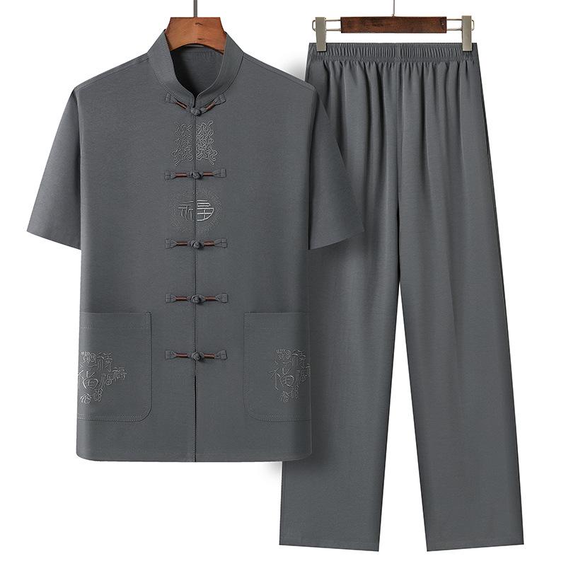 

Мужской летний костюм Тан с коротким рукавом для людей среднего и пожилого возраста 175/41 (130-150 lbs)