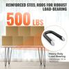 482.6MM Hairpin Furniture Legs, Metal Home DIY Projects for Nightstand, Coffee Table, Desk, 226.8KG Load Capacity with Rubber Floor Protectors, Metal