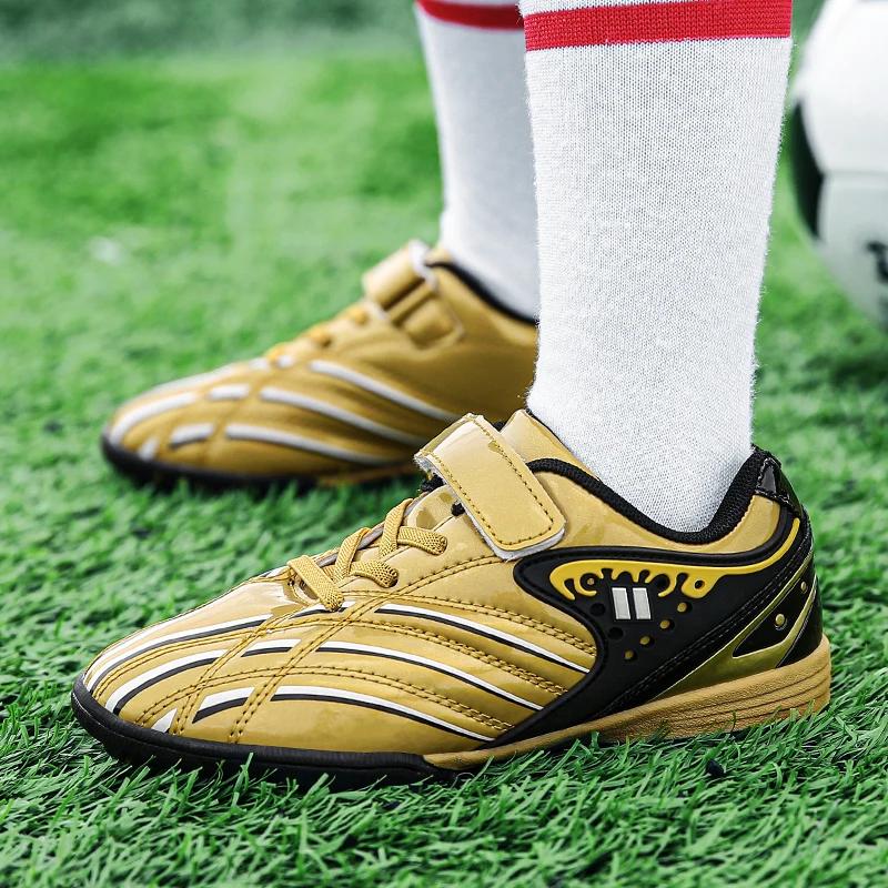 Fashion Childrens Football Shoes for Boy Luxury Design Turf Professional Outdoor Sports Original Society Training Football Boot for Kids