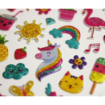 Reusable Stickers - 3D Relief - Summer - Glitter