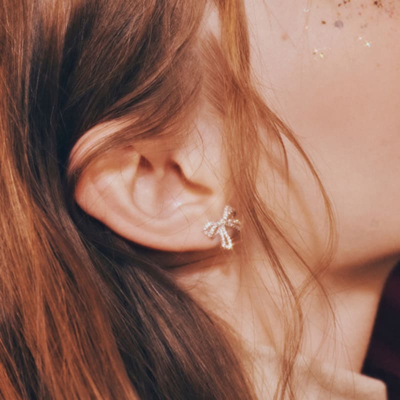 TORTOISE [Silver925] Mysore Bow Earrings (#silver#gold)