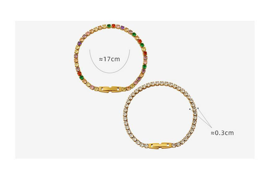 European & American Luxurious Zircon Rhinestone Bracelet - Colorful, Versatile, and Personalized.