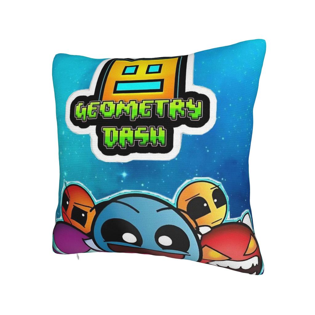 Geometry Dash Games Pillow Covers Merch Printing Cushion Cover Gift Throw Pillow Case Cover Chair Multiple Sizes