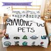 Among Us Custom Name Pattern Bedding,Quilt Set Quilt Cover Pillowcase Home Birthday Gift(1 * Duvet Cover + 2 * Pillowcase, Without Core)