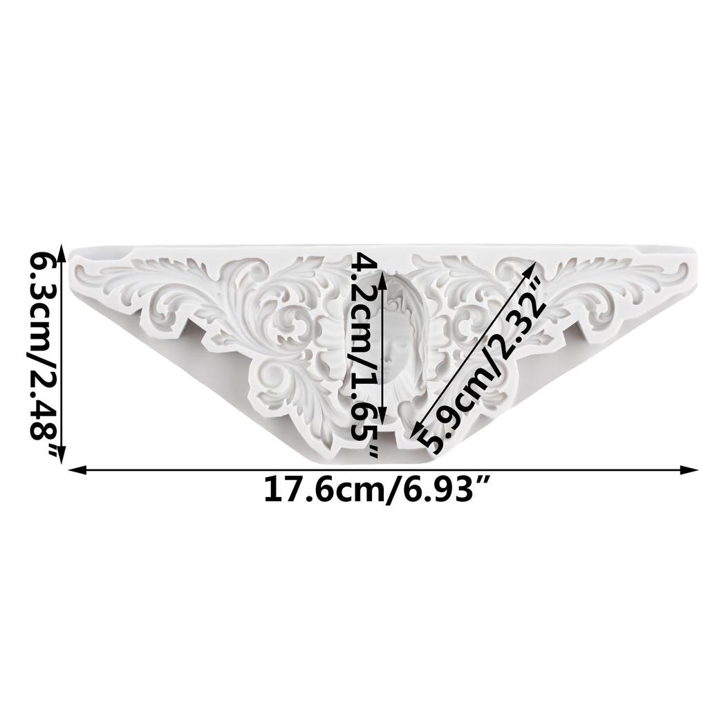 Baroque Relief Flower Lace Silicone Molds Baroque Avatar Head Fondant Mold Cake Decorating Tools Cupcake Topper Candy Chocolate Gumpaste Mold