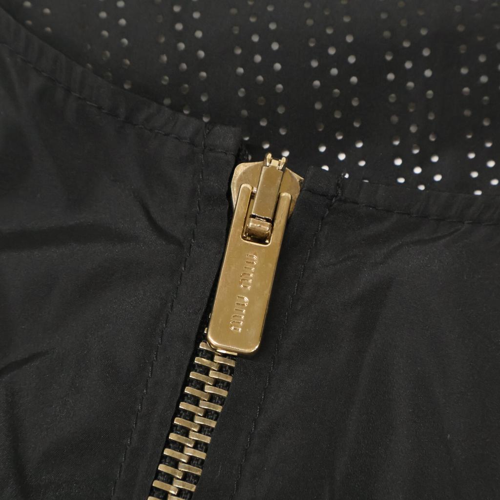 MIUMIU [Domestically Licensed/2010 Model] MF4790 Silk Tech Front Zip Sleeveless Top dress 38 blackUsed