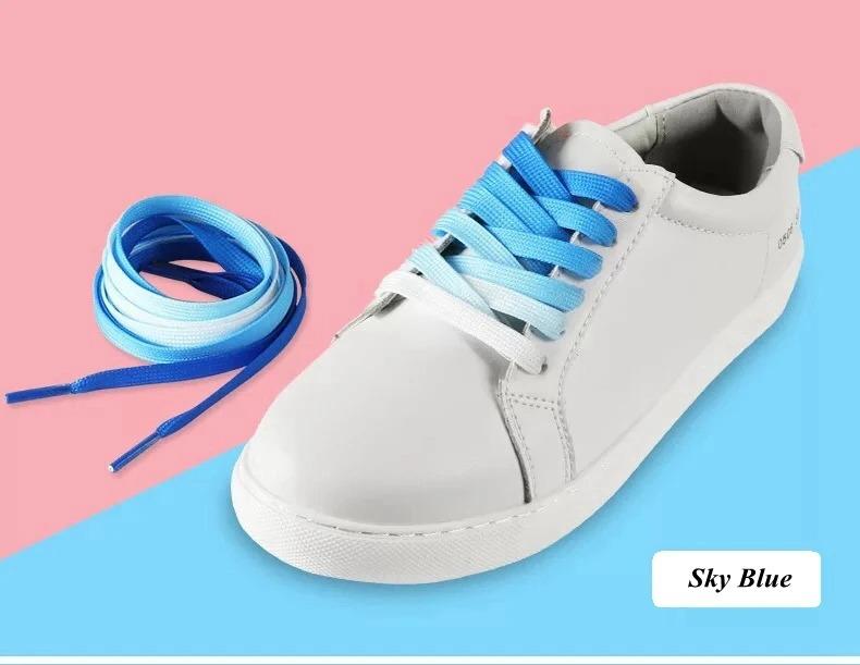 Candy Gradient Shoelaces Colorful Flat Shoelaces for Sneaker Casual Canvas Shoe Laces Camping Silk Shoelaces 90cm/120cm
