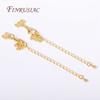 18K Gold Plated Brass Metal Lobster Clasps with Extension Chain with 2/3-Strand End Bar Lock For DIY Jewelry Making Fittings
