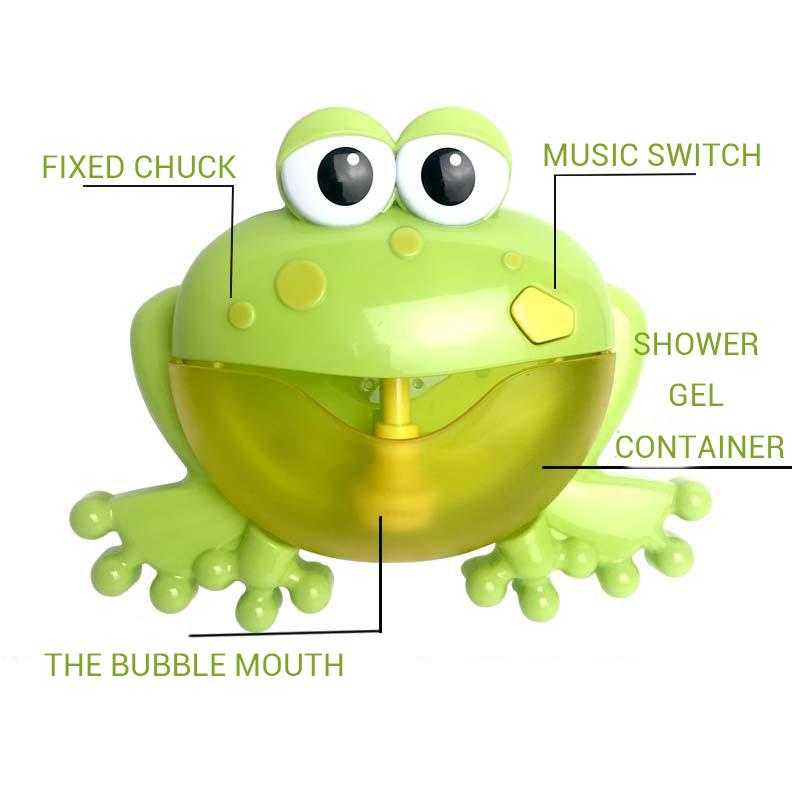 Baby Bath Bubble Machine Tub Frog Automatic Bubble Maker Blower Toys with 12 Music Songs