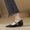 The Inner Height of the Pointed Tip Increases. Mary Jane Single Shoes Are New In Autumn with Soft Leather and Shallow Mouth Temperament.