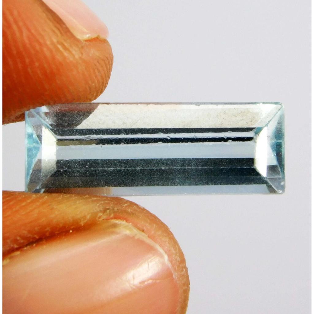 Rare 6.55 Ct Natural Blue Aquamarine Baguette Cut Loose Gemstone CERTIFIED