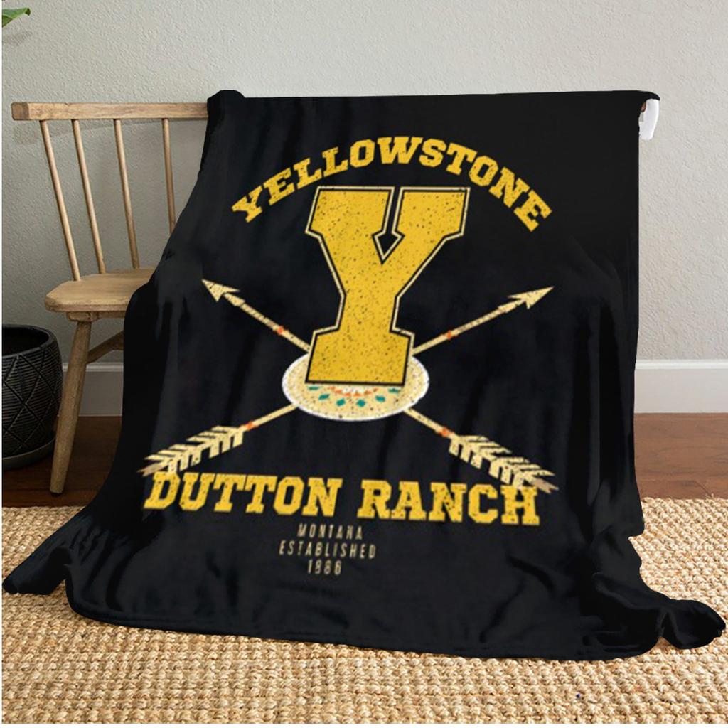 Yellowstone Dutton Ranch Coperta Morbida in Peluche Confortevole per Tutte le Stagioni Coperta per Divano Ufficio Pisolini Coperta da Viaggio all'Aperto Regalo Perfetto