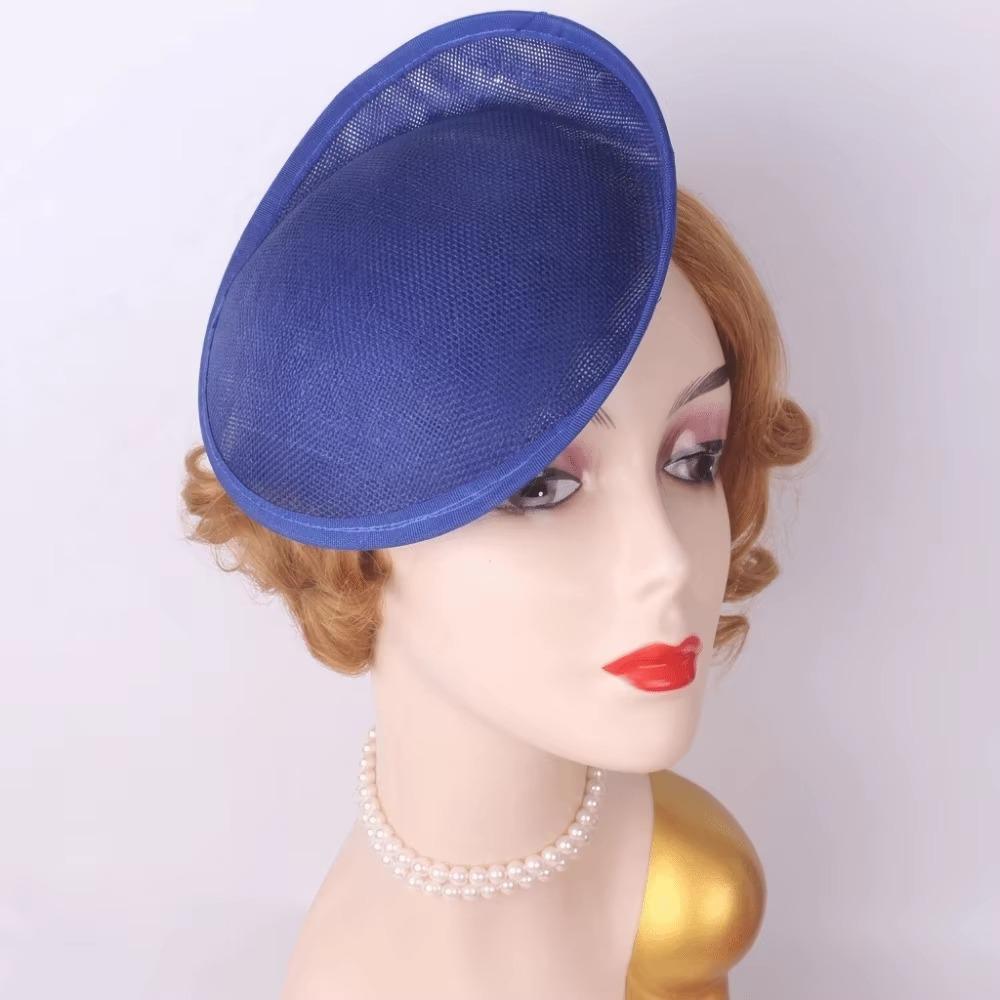 Headpiece Vintage Fascinator Hat Wide Brim Masquerade Top Hat Linen Yarn Fascinator Hat Base  Lady