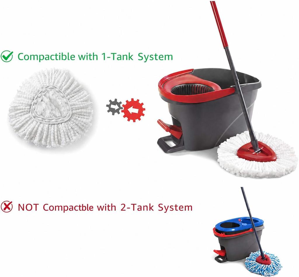 Spin Mop Heads Replacement Compatible with Vileda/O cedar Easy Wring Spin Mop   Bucket System  O   Cedar Head Replacement for Floor Cleaning