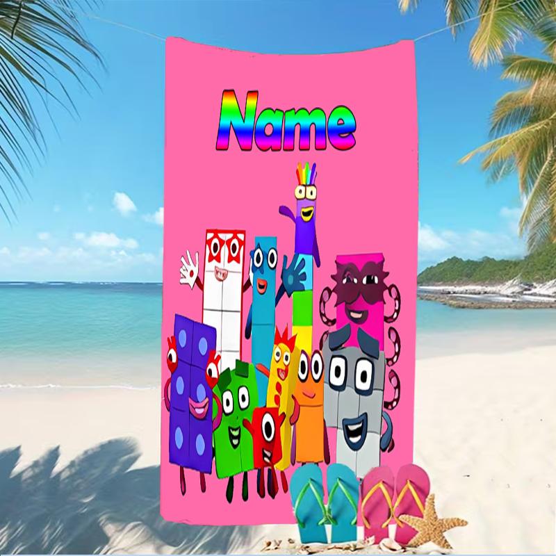 Customizable personalized beach towels Numberblocks themed designs.Suitable for the beach, yoga, sports;ideal as beach accessories