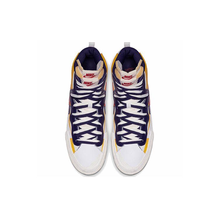 Sacai X Nike Blazer Mid Maize Navy Unisex Sneakers Yellow Varsity-Maize Midnight-Navy-White-Varsity-Red BV0072-700
