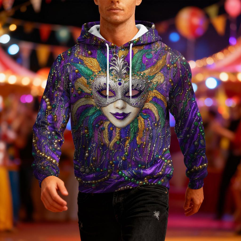 Men's Long-Sleeve Casual Hooded Sweatshirt