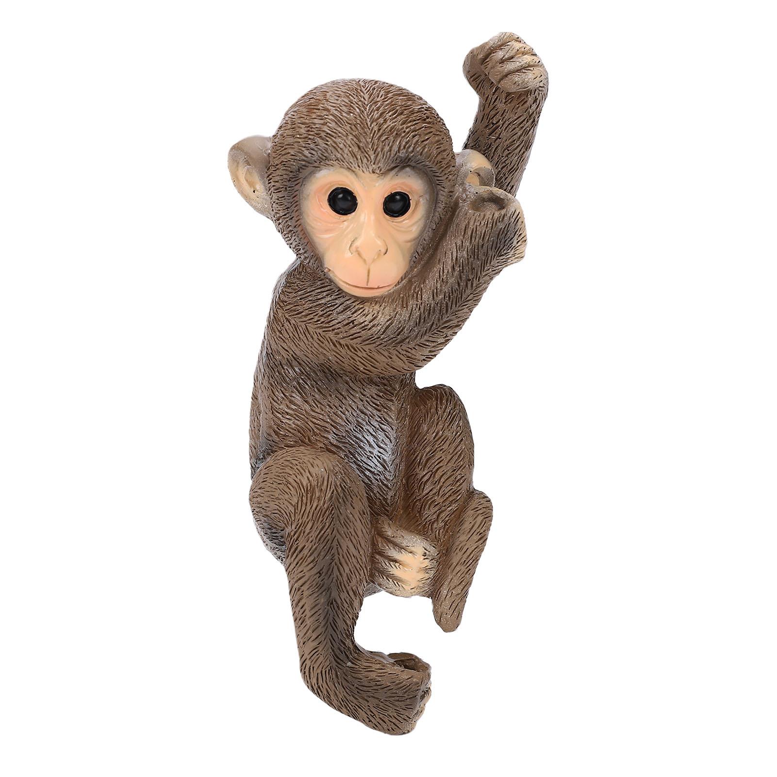 Подвесная статуэтка обезьяны для сада, смола, лазающая по дереву, детеныш шимпанзе, скульптура животного для декора двора на открытом воздухе