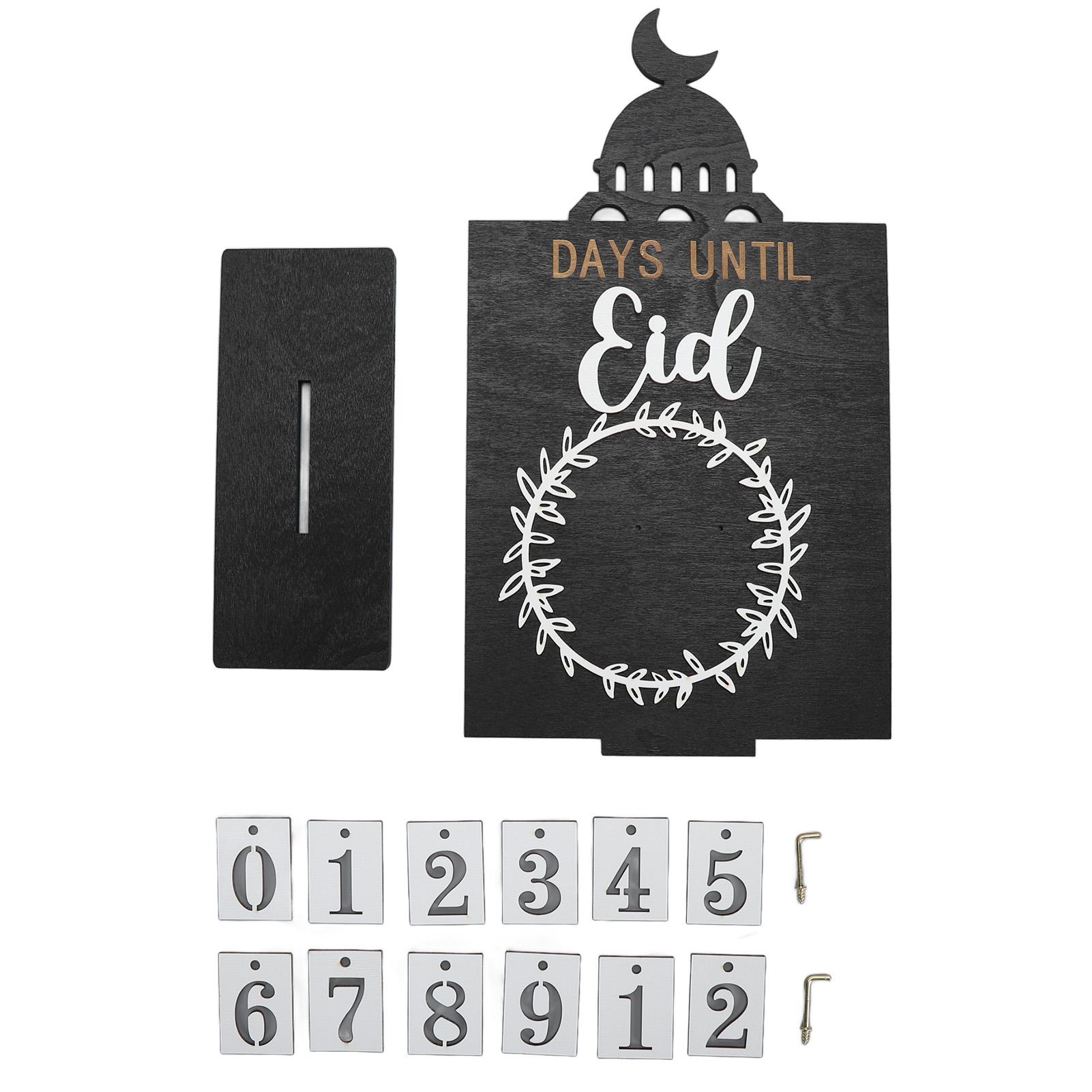 

Wooden Countdown Calendar Decorative Ornament Wood Ramadan Calendar for Living Room Bedroom Office JM01479