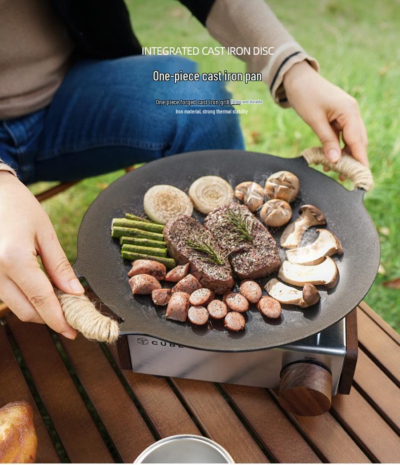 Outdoor Camping Korean BBQ Grill Pan for Gas & Induction Cookers - Frying Pan BBQ Supplies
