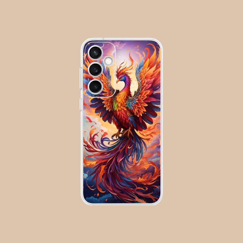 Luxury Phoenix Mobile Cell Phone Case for Samsung Galaxy S25 S24 S23 S22 S21Plus FE Ultra Clear Colorful Cover Cellphones Pretty