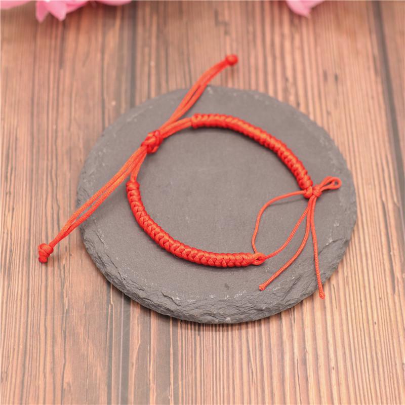 Zodiac Red Rope Diamond Knot Bracelet with Beads and Peace Buckle for Couples