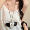 Leather Eyeglasses Storage Bag Pendant Decorative Glasses Clip New Wearable Eyewear Holder