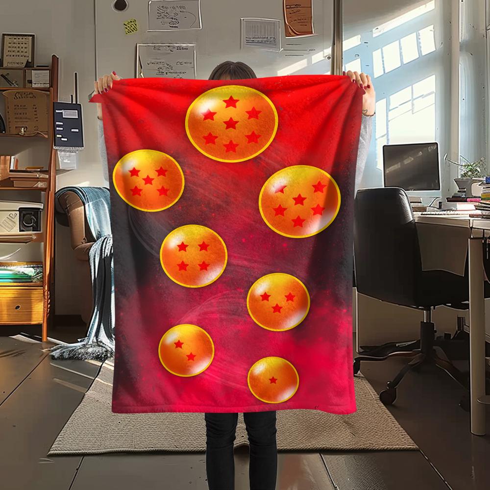 Coperta in Flanella con Stampa Personaggi Dragon Ball, Alta qualità Confortevole per Tutte le Stagioni, Arredamento per la Casa, Calore e Comfort, Perfetta per Regali di Natale