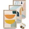 Framed Boho Wall Art for Bedroom, Abstract Canvas Wall Decor, 12x16IN Minimalist High Framed Wood Design Prints for Living