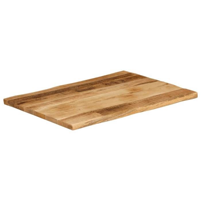 VidaXL Dessus de table bord vivant 80x60x2,5 cm bois de manguier brut, dessus de table en bois, dessus de table d'appoint, 370668
