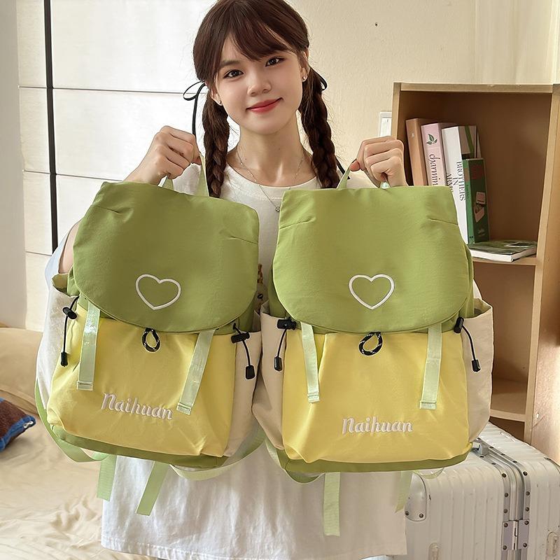 The New Schoolbag Is High-value, High-value, Fresh and Sweet, Contrasting Colors, Backpack, Lightweight Backpack for Junior High School Students