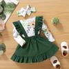 Toddler Infant Kids Baby Girls Floral T Shirt Tops Suspender Skirt Outfits Set