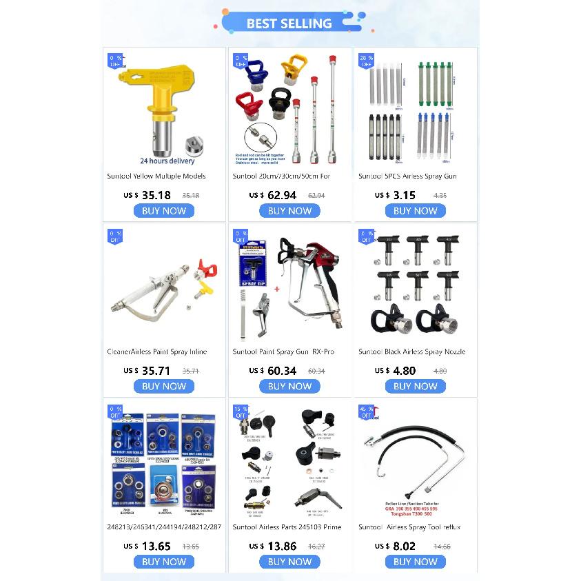 Suntool HC960 HC970 Airless Sprayer Piston Rod Inner Cylinder Gasket Repair Kit Short Long Screw Airless Pump Accessries