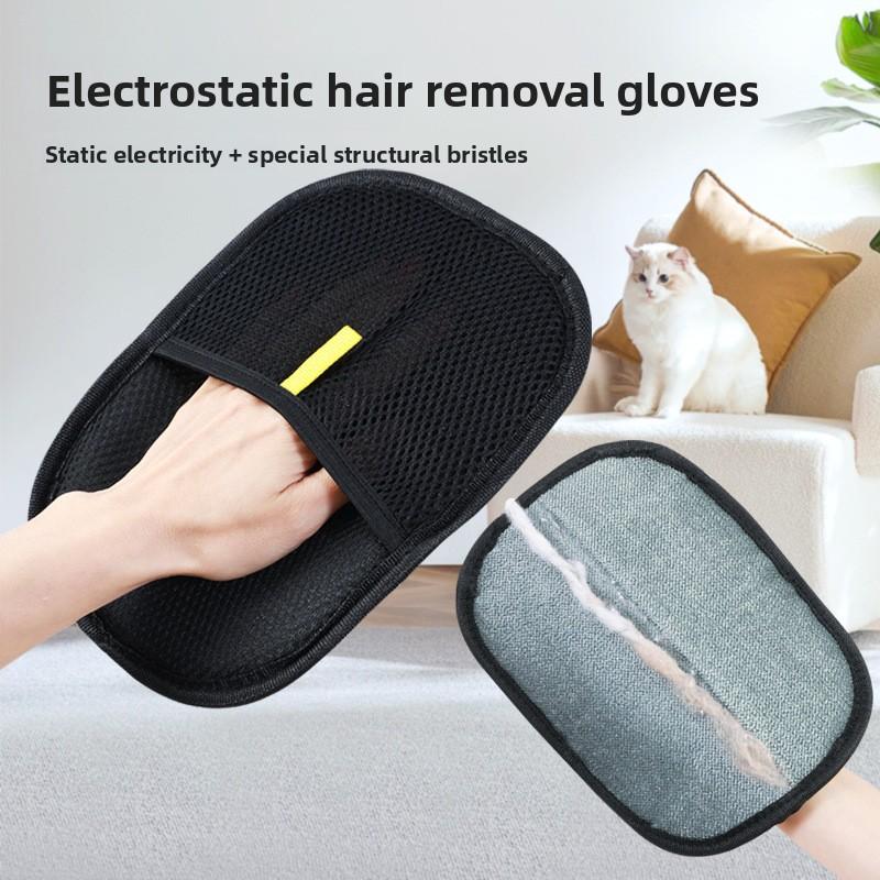 Pet Hair Remover Gloves, Dual-Sided Grooming Brush for Cats Dogs