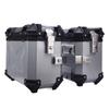 Motorcycle Side Case Universal Fit Aluminum Alloy 28L Left Right Hard Saddlebag Box with Support Rack Lock Handle for