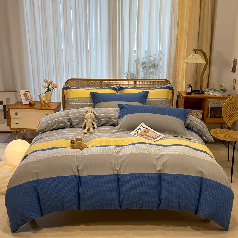 High Quality 100% Cotton Duvet Cover Set Modern Striped Printed Bedding Set Queen King Soft Quilt Cover Bed Sheet Pillow Cases