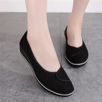 Women Nurse Flats Shoes Casual PU Leather Slip On Ladies Round Toe White Wedge Heel Soft Bottom Loafers Flat Women Sneakers
