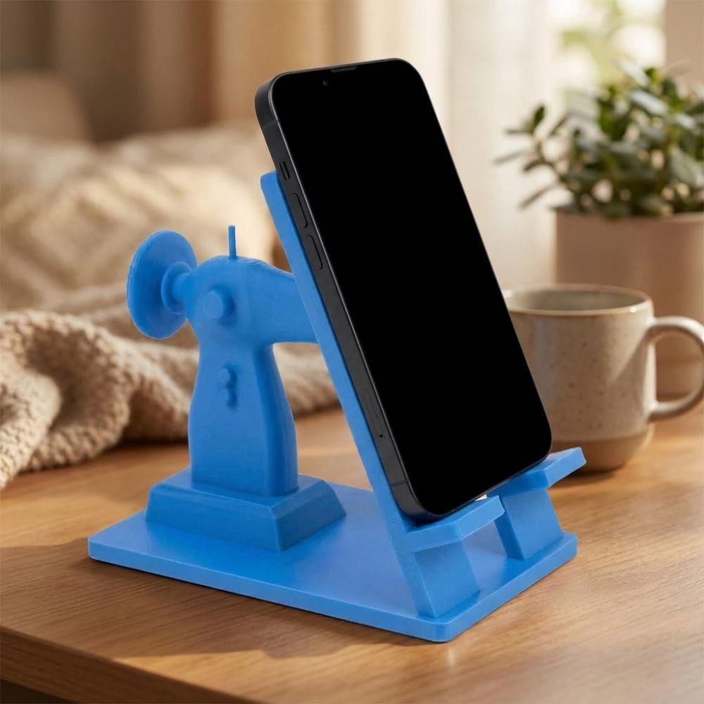 Vintage Nähmaschine Telefonständer 3D-gedruckte Schreibtischdekoration Handyhalter Nähliebhaber Geschenke