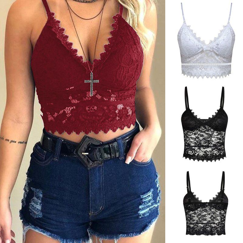 Bralet Bralette Womens Lace Bra Bustier Crop Top Ladies Camisole Cami Tank Vest